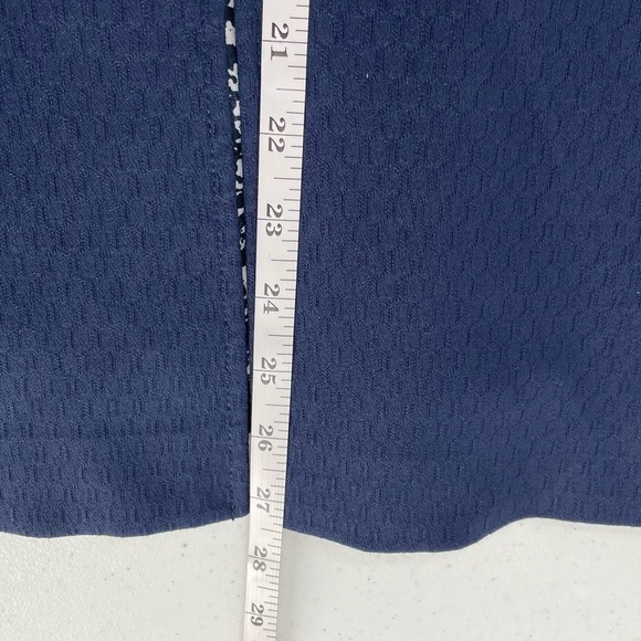 Tahari ASL Hook Eye Closure Navy Jacquard Long Sleeve Office Career Wear Jacket - Picture 10 of 11